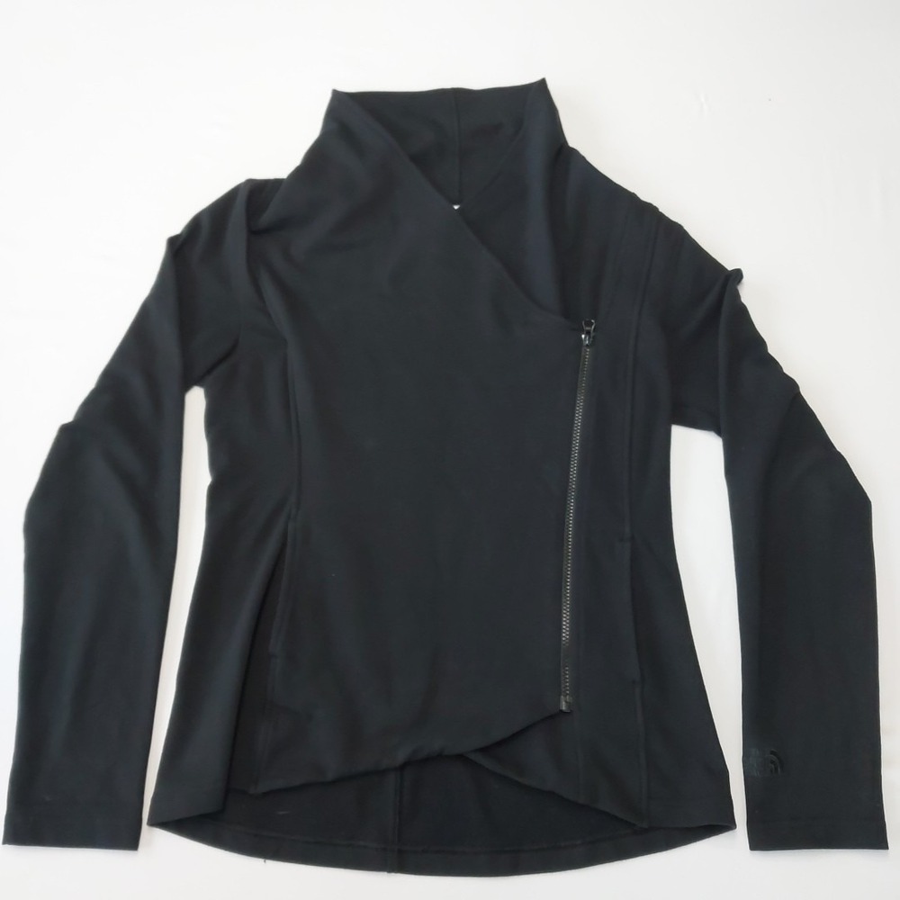 North Face Wrap-Ture Asymmetrical Zip Jacket Womens Small Yoga Terry Cloth Tunic